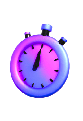 stopwatch icon with blue and purple gradient