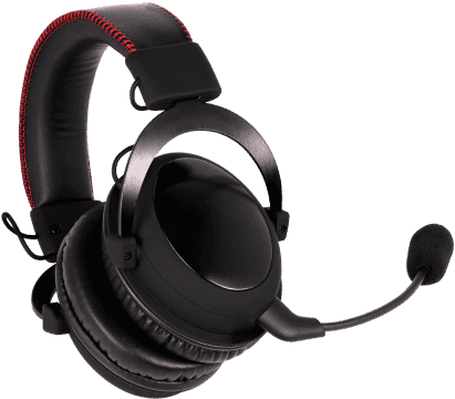 black and red headset