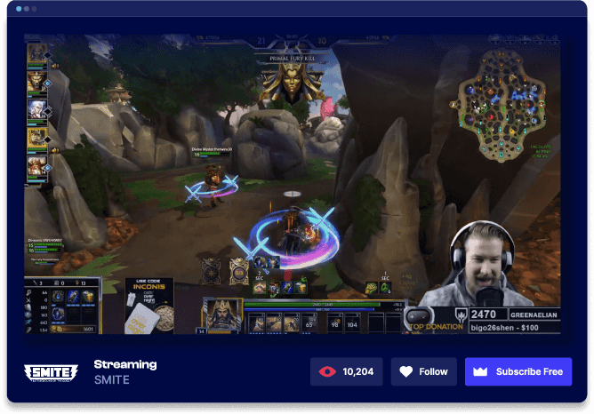 Twitch streaming Incon creating content for smite
